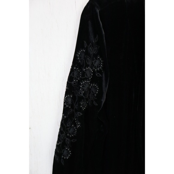 Johnny Was Jade Velvet Black Jacket Open Size M Rayon Silk L40820-7 Embroidered - Picture 7 of 12
